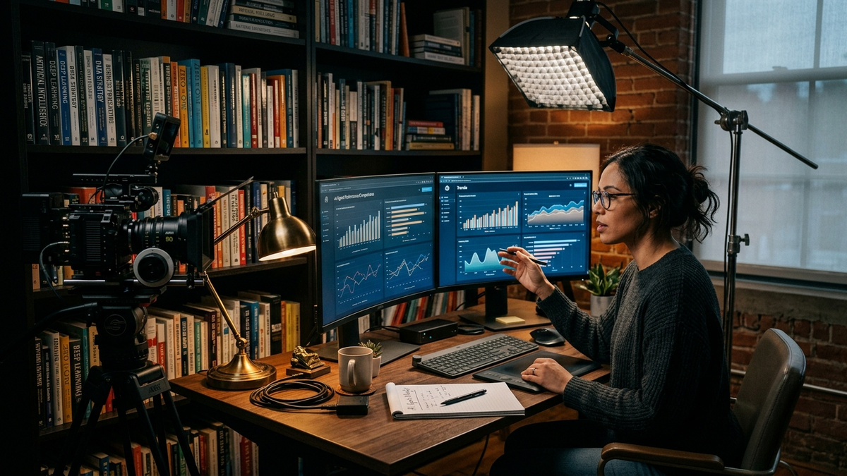 Operator turning AI prompts into a repeatable workflow across multiple screens and notes