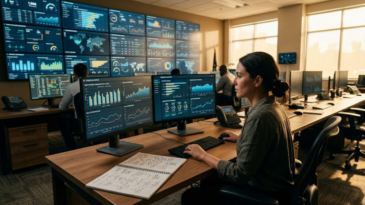 A solo operator narrating a screen recording in a one-person studio while an AI agent watches and learns a reusable workflow